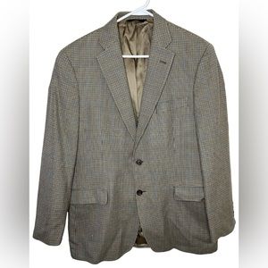 Brooks Brothers 346 Mens 42R Suit Jacket Blazer Brown Black Blue Check Read!